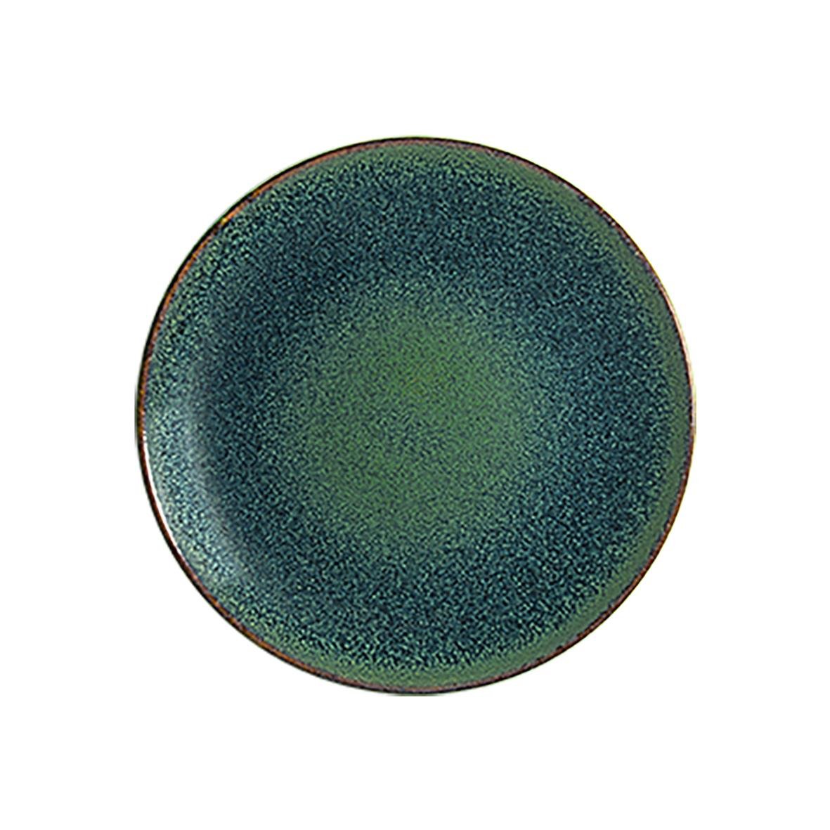 Rund tallrik Bonna Ore Mar Flat Ø17cm med grönt och blått mönster