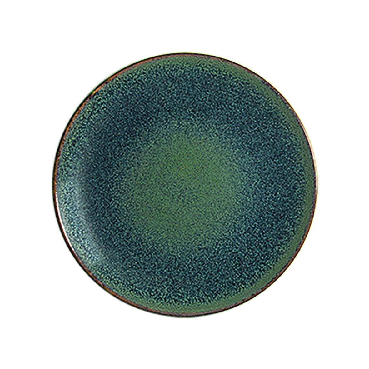Rund tallrik Bonna Ore Mar Flat Ø30cm med grönt och blått mönster