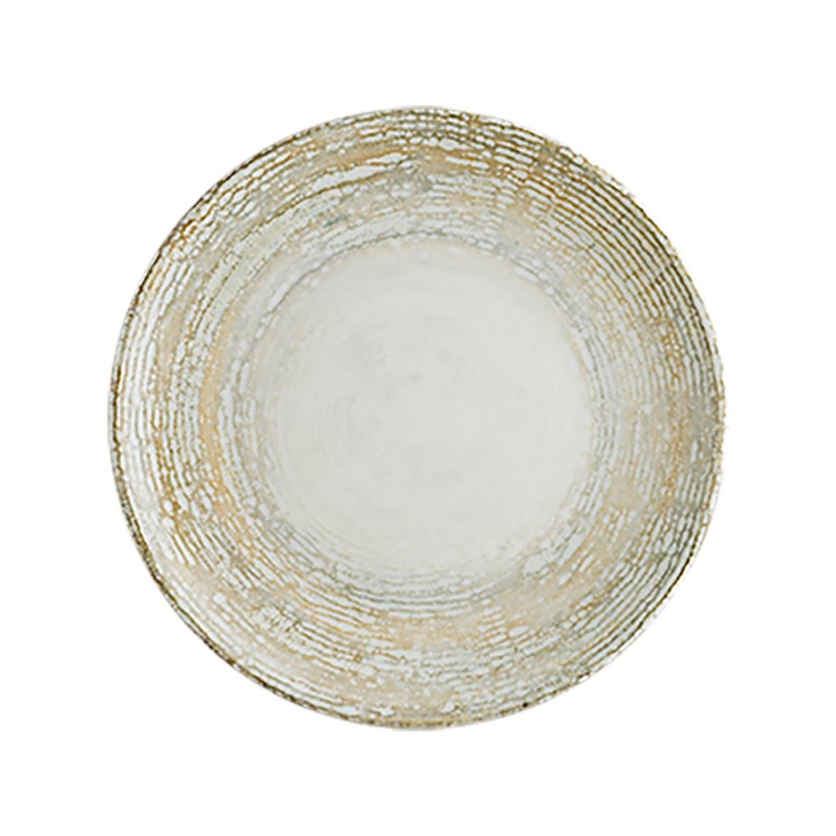 Tallrik Bonna Patera Flat Ø19cm med guldiga randiga mönster