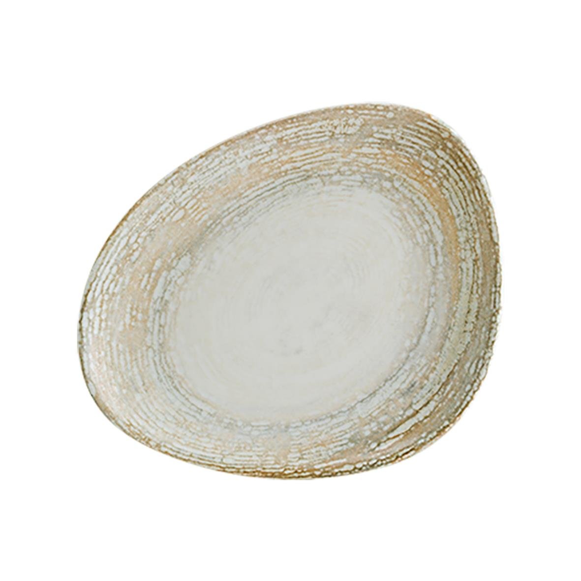 Rund tallrik Bonna Patera Flat 24cm med en beige och vit dekor