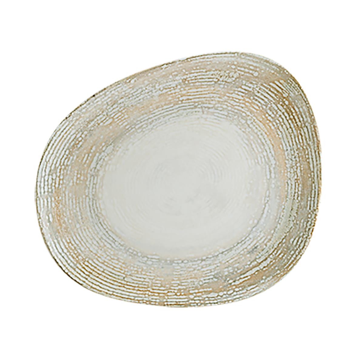 Tallrik Bonna Patera Flat 33cm med guldfärgad randig design