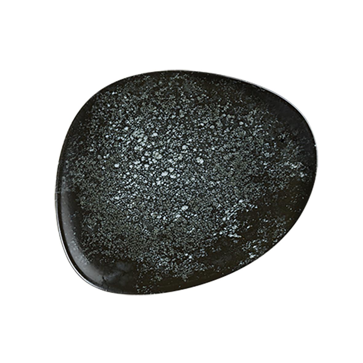 Svart tallrik Bonna Cosmos Black Flat 19cm med stjärnliknande mönster