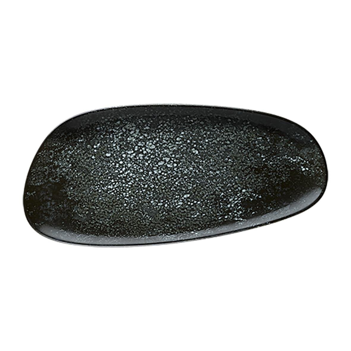 Svart tallrik Bonna Cosmos Black Flat 36cm med stjärnmönster