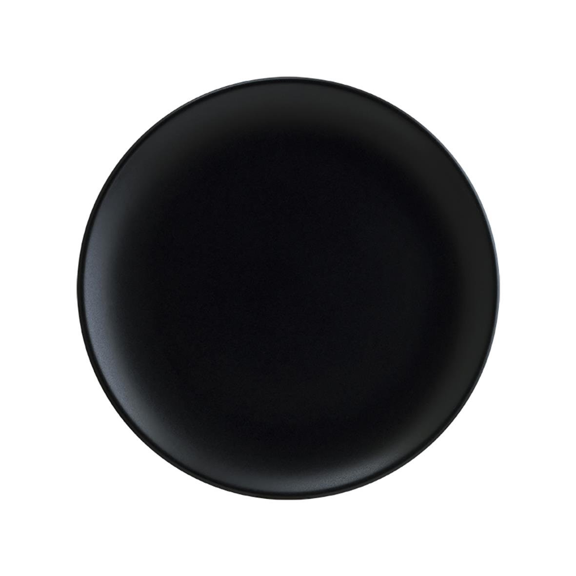 Svart rund tallrik Bonna Notte Flat Ø19cm