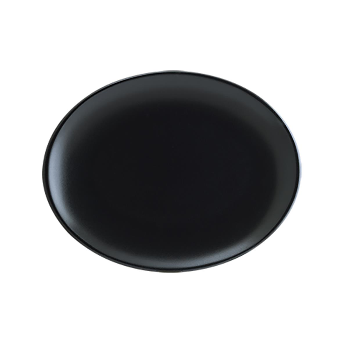 Oval svart tallrik Bonna Notte 36cm