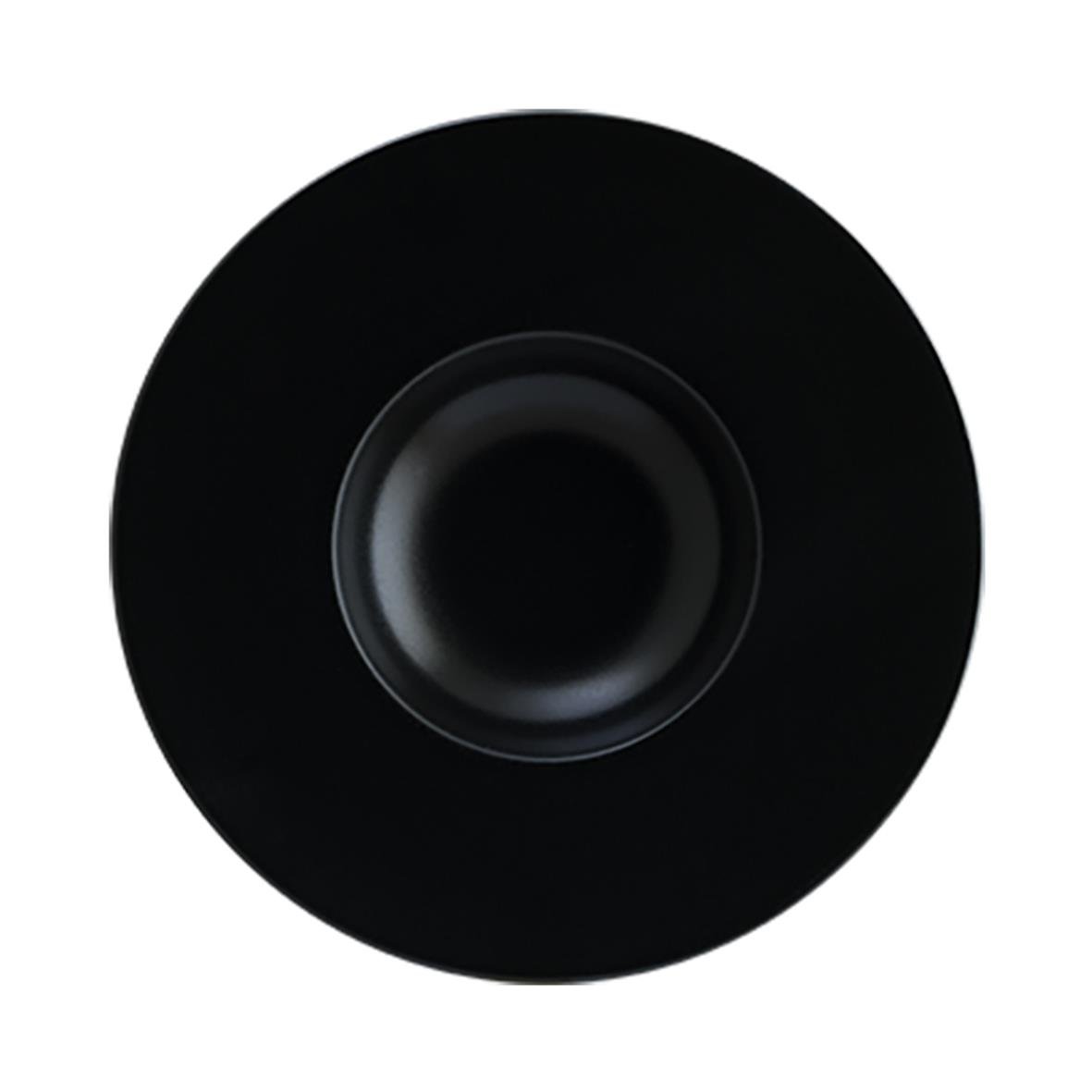 Svart tallrik Bonna Notte Neat Flat Ø30cm sett ovanifrån