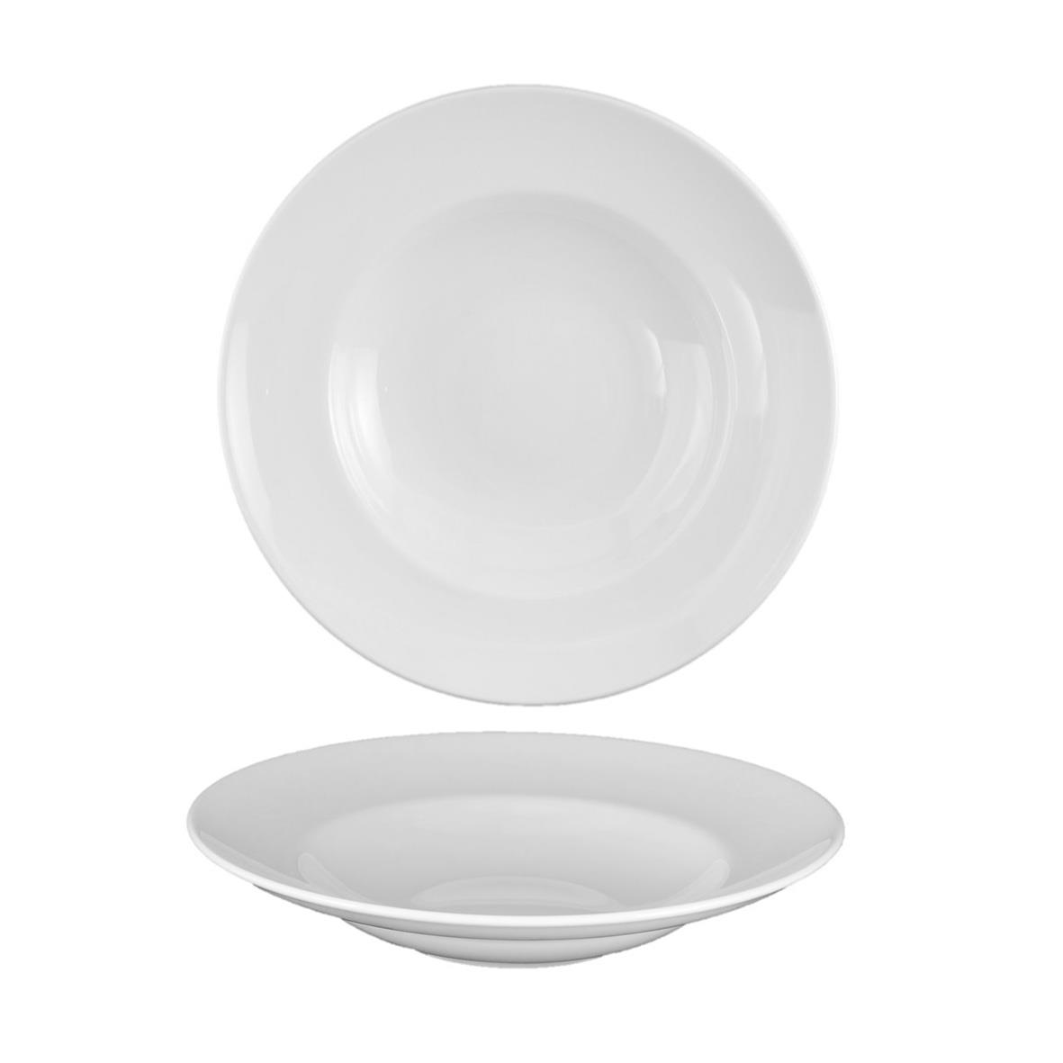 Vit djup tallrik för pasta med diameter 27cm