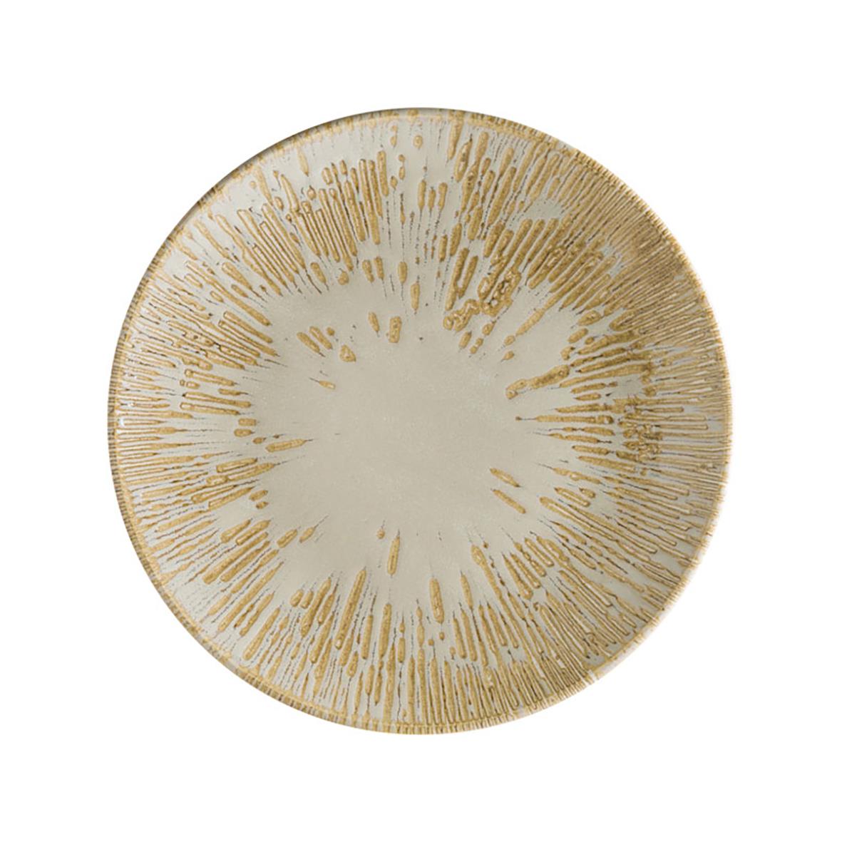 Tallrik Bonna Snell Gourmet Flat Sand Ø27cm med guldfärgad dekor