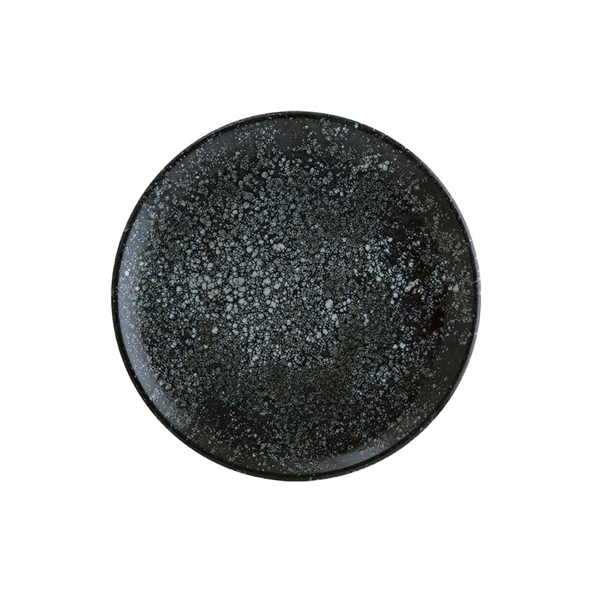 Svart tallrik Bonna Cosmos Flat Ø19cm med stjärnmönster