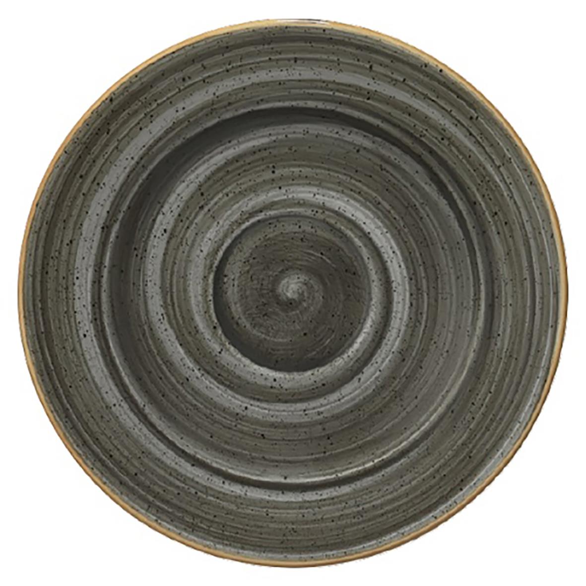 Kaffefat Bonna Aura Space med diameter 12 cm i grått och svart med spiralmönster