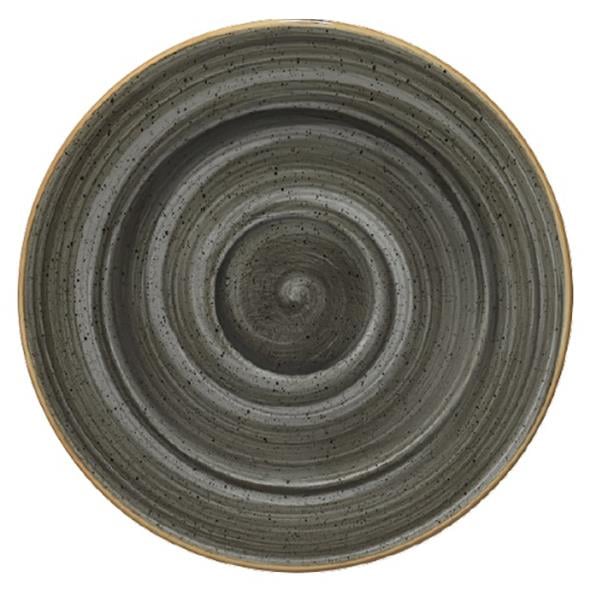 Kaffefat Bonna Aura Space med diameter 12 cm i grått och svart med spiralmönster