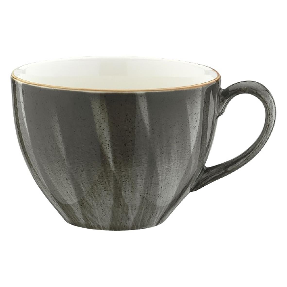 Kaffekopp Bonna Aura Space 23cl i grå med guldkant