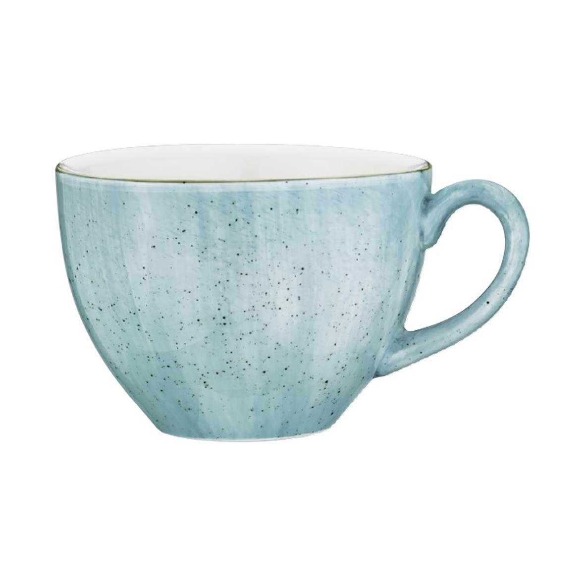 Ljusblå kaffekopp Bonna Aura Aqua 23cl med handtag