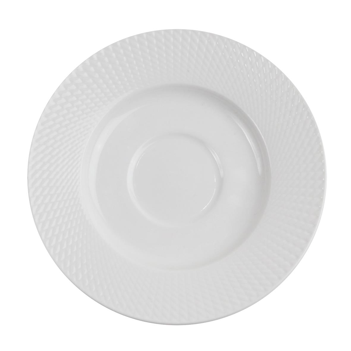 Kaffefat Exxent Victoria Ø15cm vitt med räfflad kant