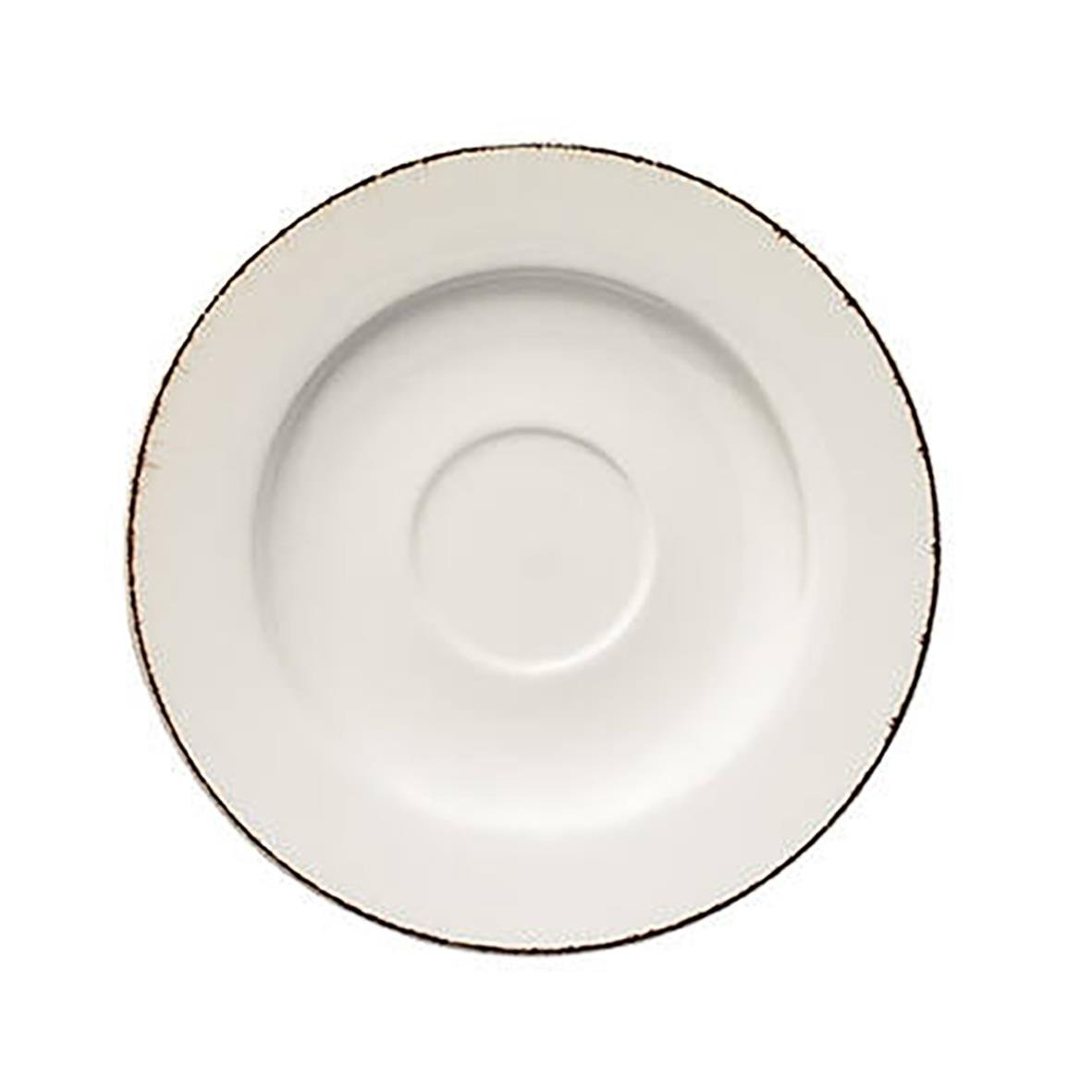 Kaffefat Bonna Aura retro design, diameter 16 cm, vit med guldkant