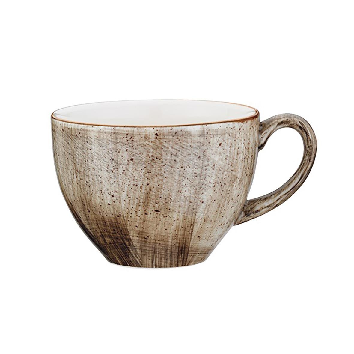 Kaffekopp Bonna Aura Terrain 23cl i beige och brunt med rustik design