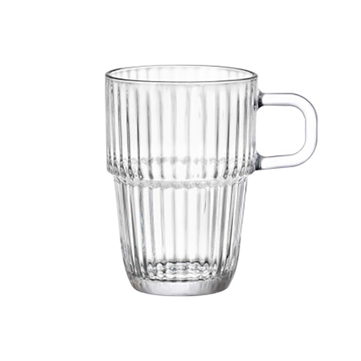 Klar mugg Bormioli Rocco Barshine Ø109x112,5mm 31,5cl med räfflad design