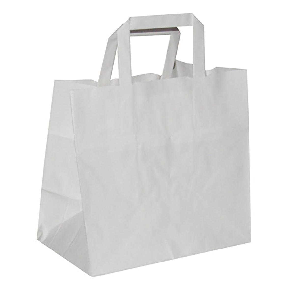 Vit papperskasse med handtag, mått 260x170x250mm, 14 liter