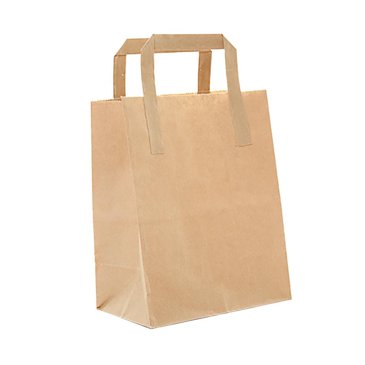 Brun papperskasse med platta handtag och 6-liters volym