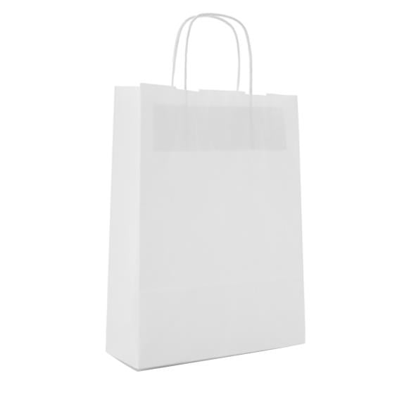 Vit papperskasse med handtag, mått 220x100x310mm, 12L kapacitet