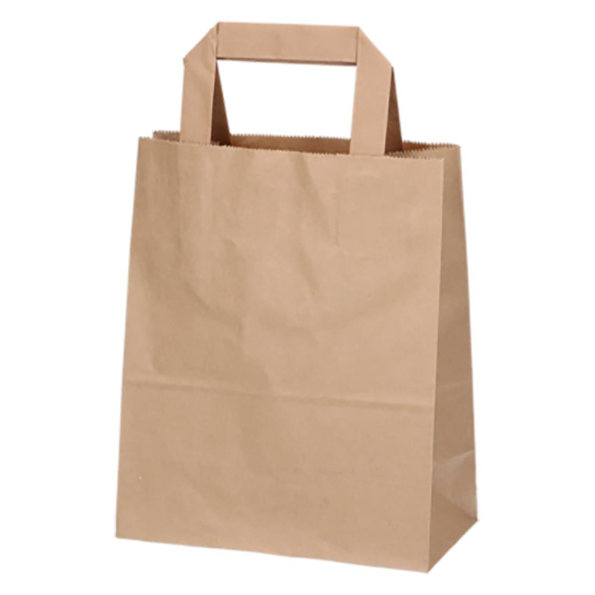 Brun papperskasse med platta handtag, mått 180x90x220mm, volym 3L