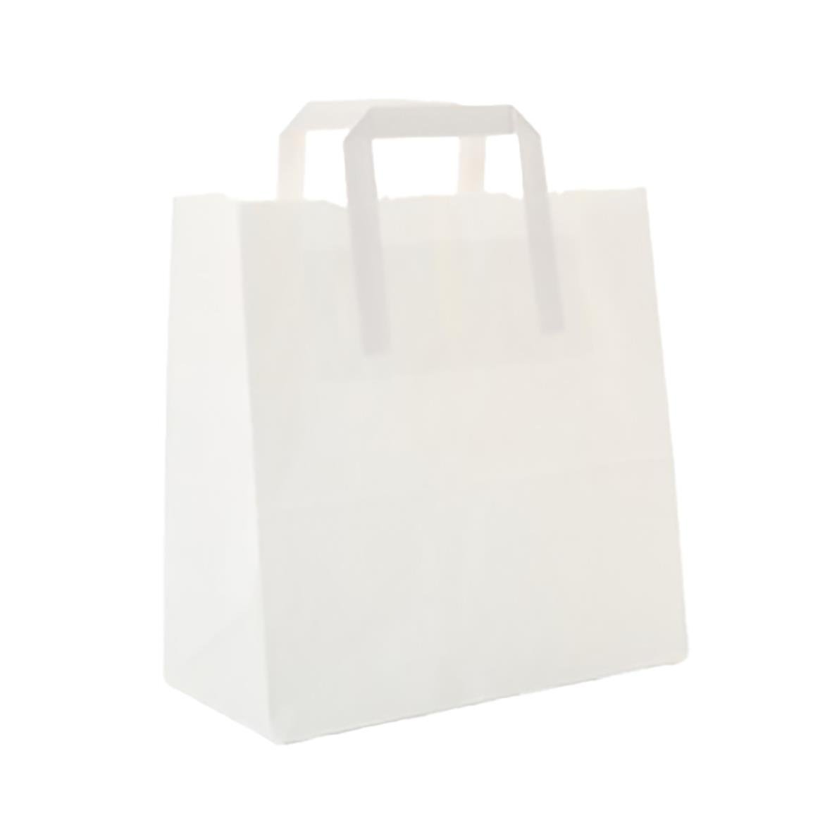 Vit papperskasse med handtag, mått 260x140x340mm, 16L