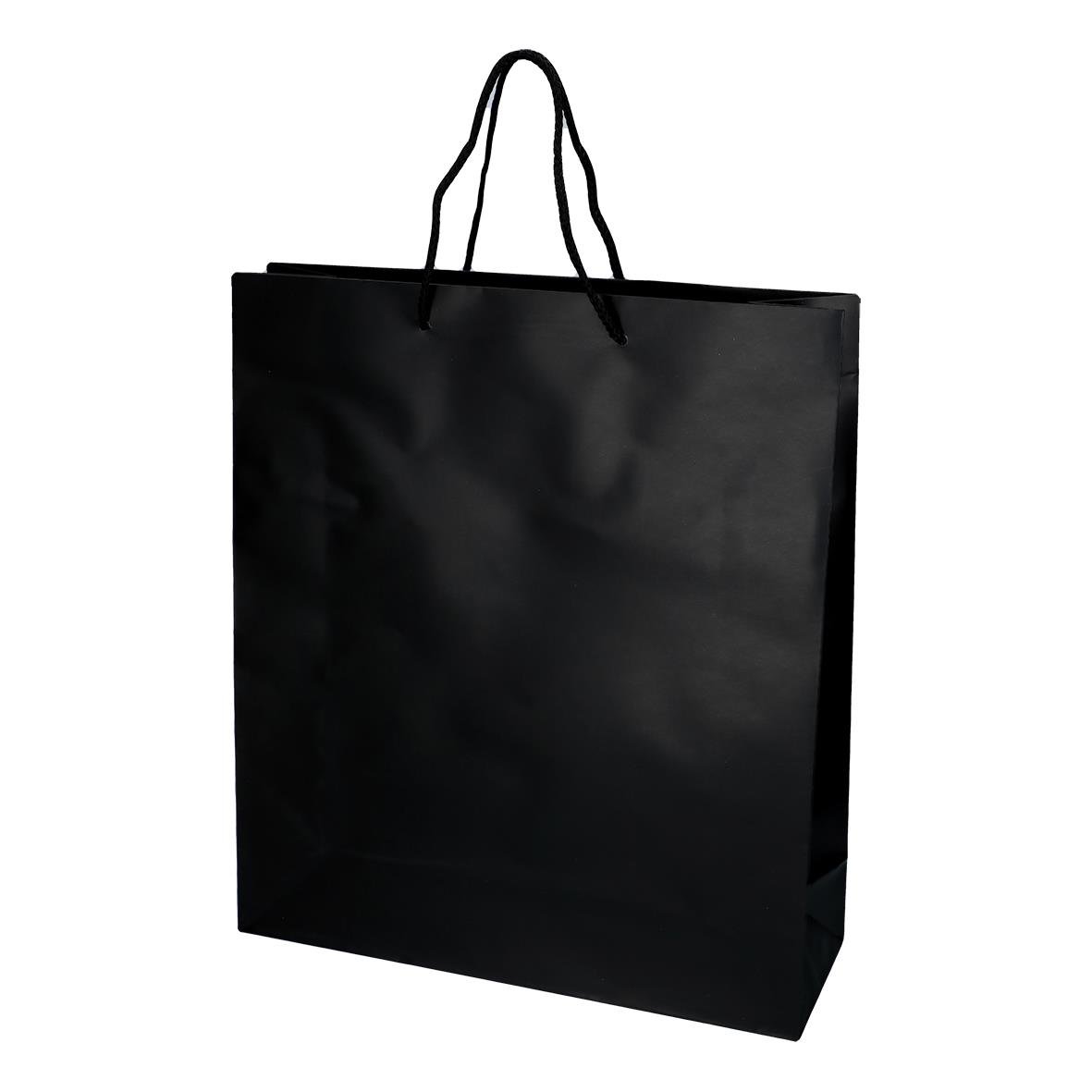 Svart blank papperskasse med handtag, storlek 320x120x400mm, 30L