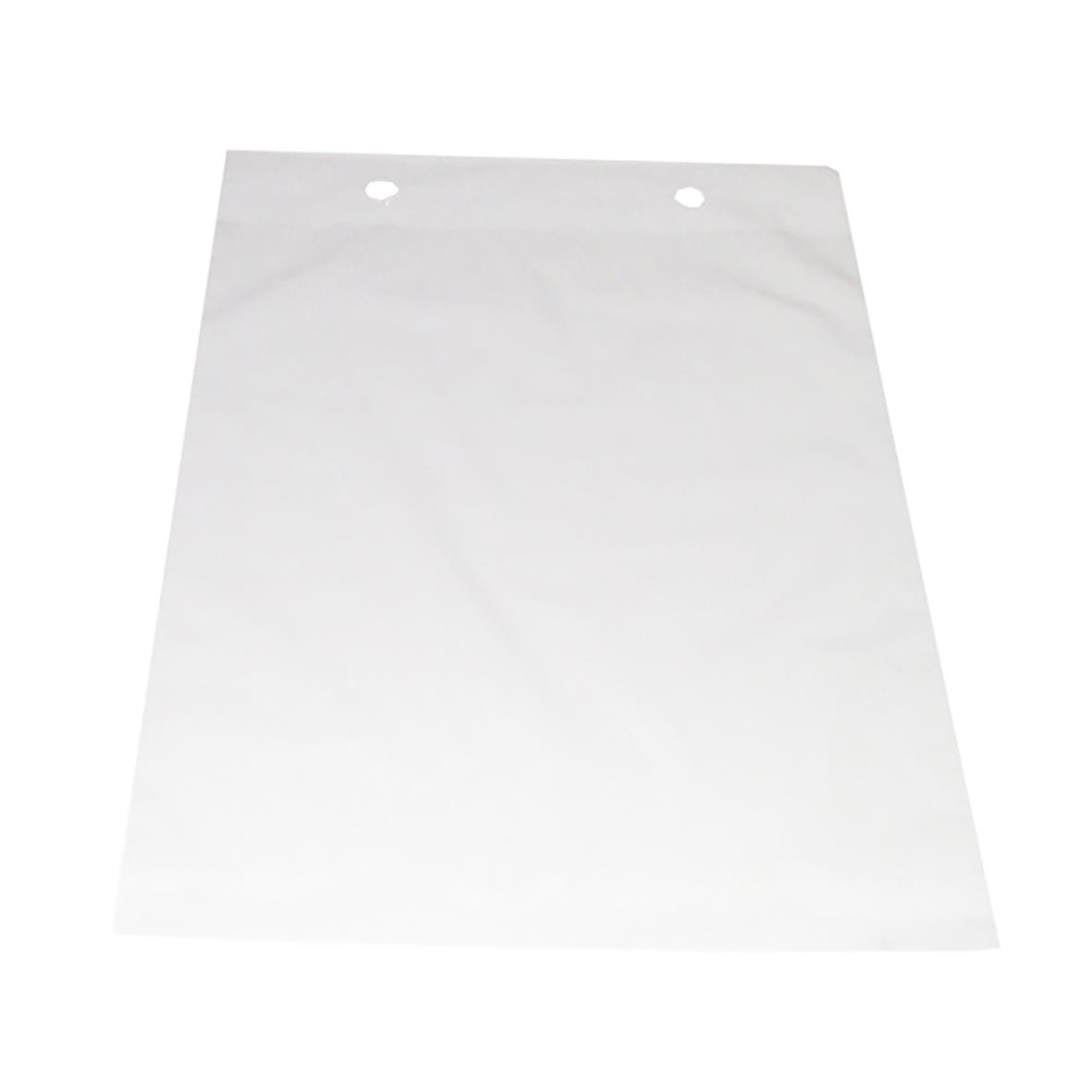 Vit plastpåse LDPE blockad 30my 300x380+40 med hål för handtag