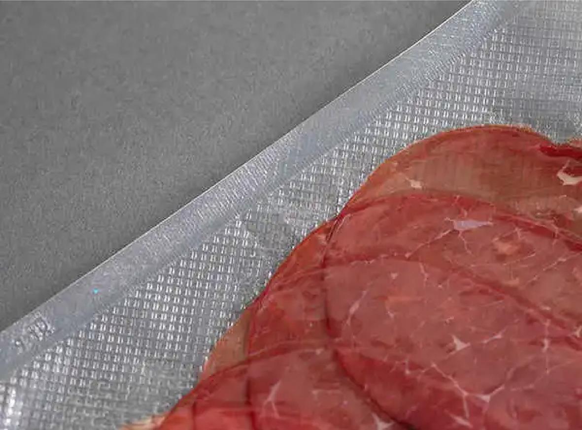 Vakuumpåse fleecevac räfflad 90my 300x400mm med kött inuti