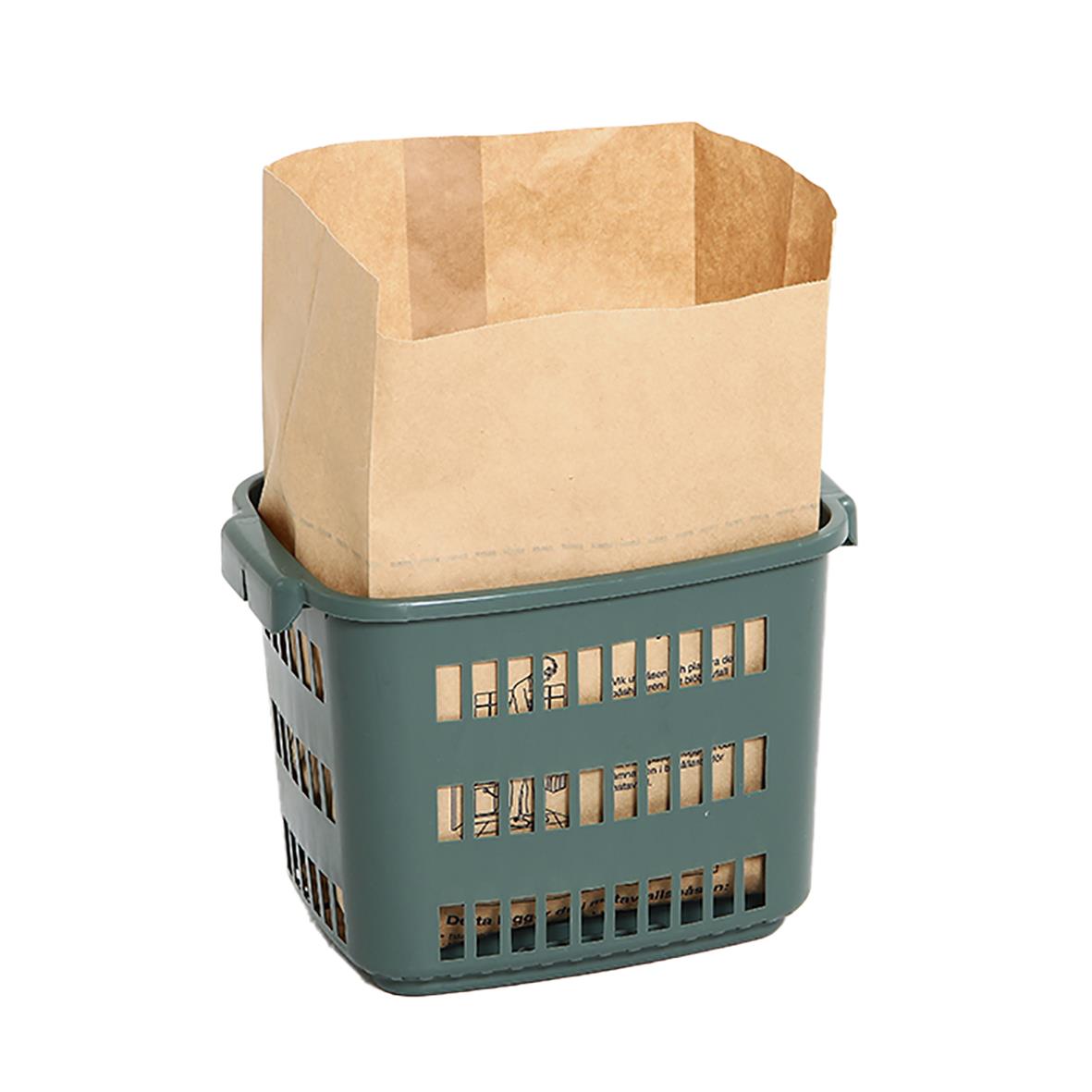 Matavfallskorg Duo utan lock eller grep, grå plastkorg för matavfall