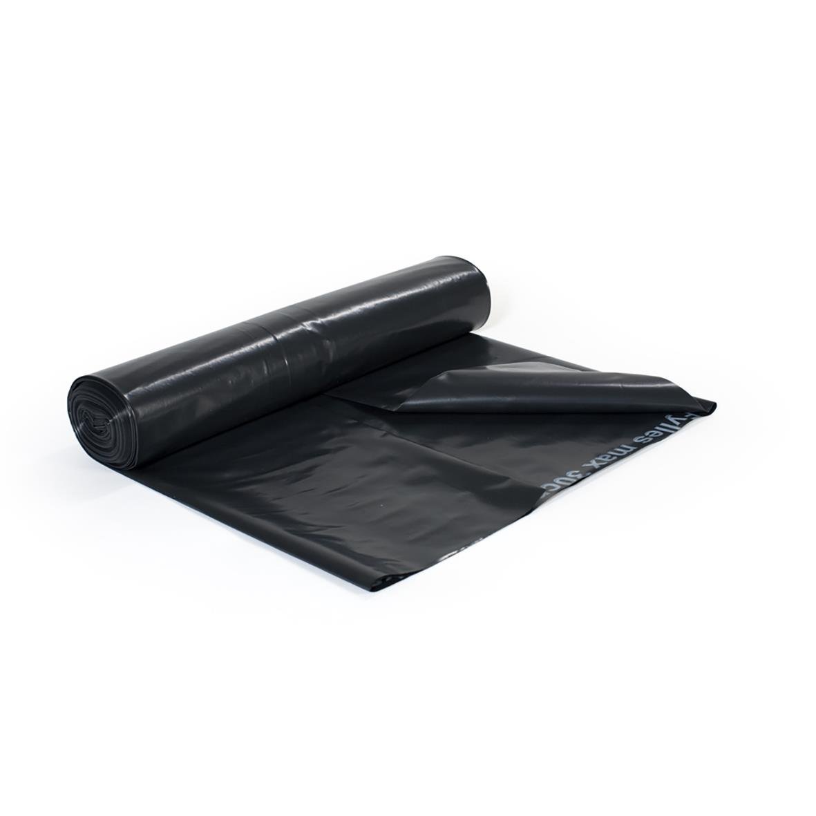 Svart sopsäck LD för matavfall 125L, 80my, 750x1150mm, rullad