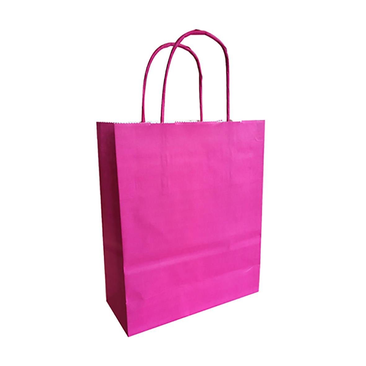 Pink papperskasse med handtag i cerise färg, storlek 180x80x220mm, 3L