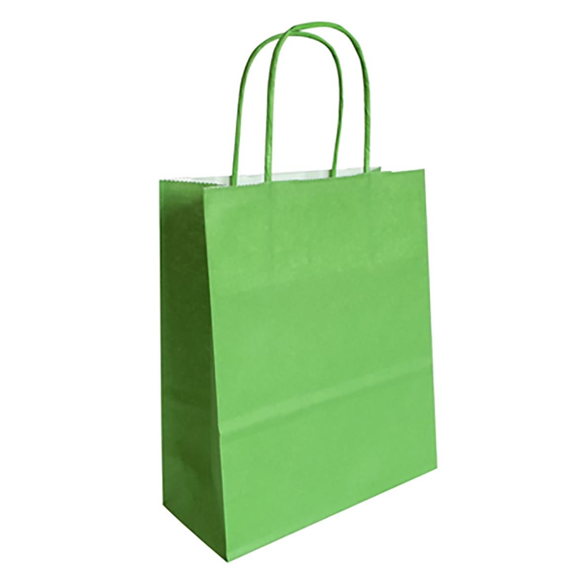 Grön papperskasse med handtag, 220x100x310mm, 12L