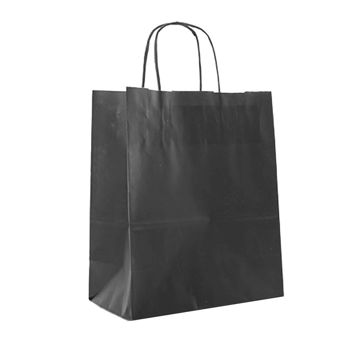 Svart papperskasse med handtag, mått 260x120x350mm