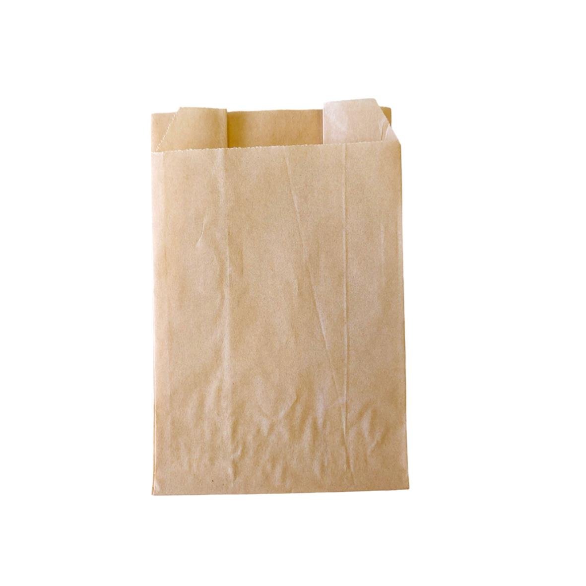 Brun papperspåse för snabbmat, 100x50x150mm, fettbeständig