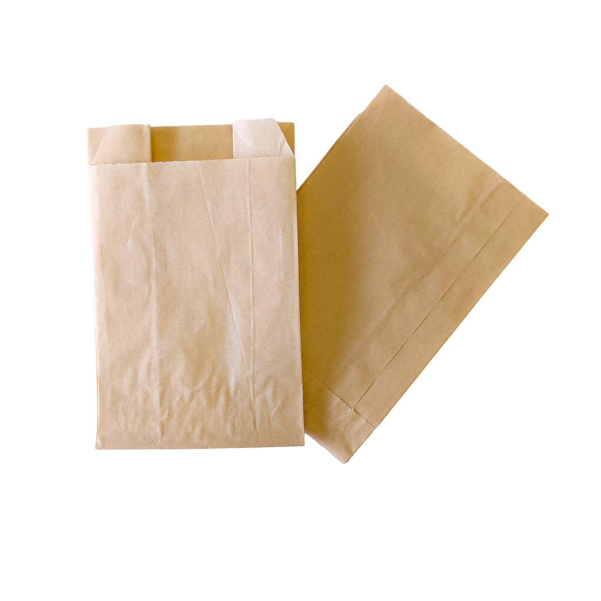 Brun papperspåse för snabbmat, 100x50x150mm, fettbeständig