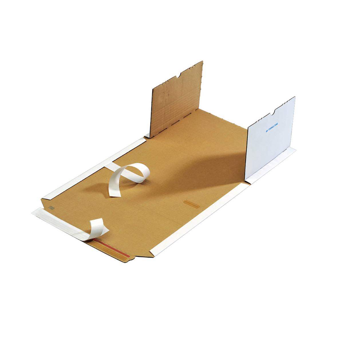 Vit fodrad papperpåse för räkförpackning med måtten 390x265x170mm