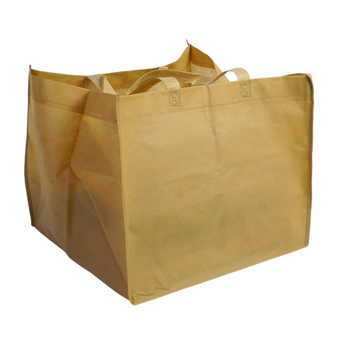 Stor, oblekbar flergångskasse i non woven-material med måtten 365x355x300mm