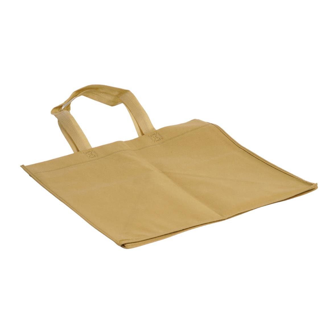 Flergångskasse i oblekt non-woven material, storlek 365x355x300mm, med handtag