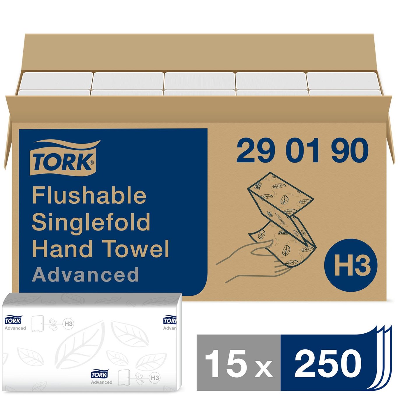 Pappershandduk Tork H3 Adv 2-lg Spolbar 230x230mm 50010009_1