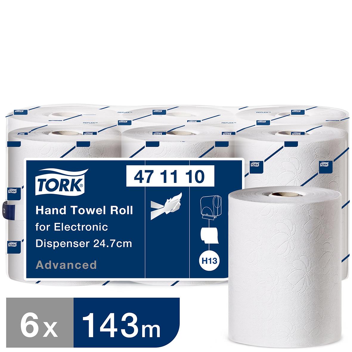Pappershandduk Tork H13 Adv 2-lg 247mm x 143m, 6-pack, för elektronisk dispenser
