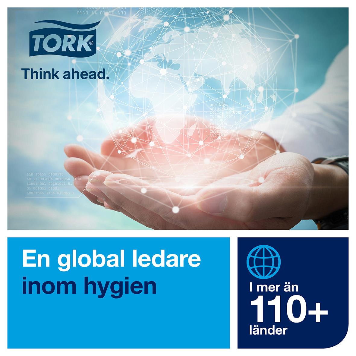 Pappershandduk Tork H13 Adv 2-lag 247mm x 143m, för hygien, globalt ledande, mer än 110 länder