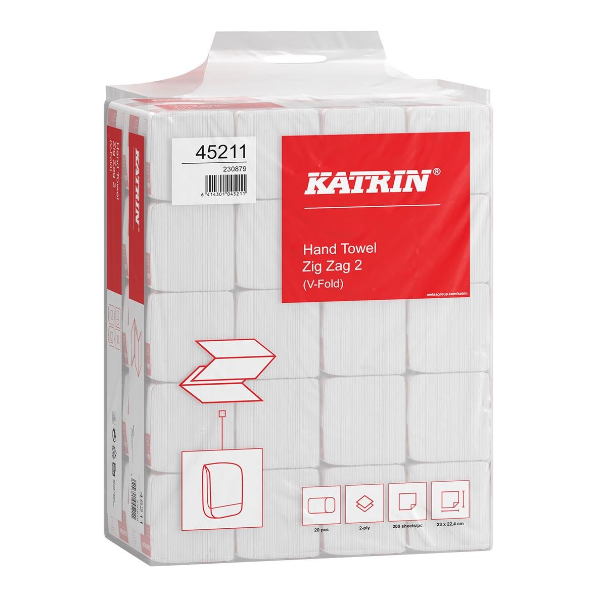 Pappershandduk Katrin Zig Zag 2-lg 224x230mm
