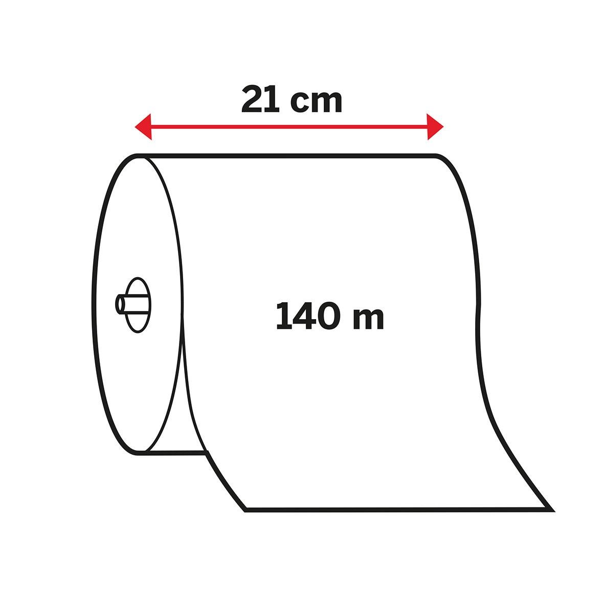 Pappershandduk Katrin System M Plus 2-lg 210mm x 140m, rullad med måtten 21 cm bredd och 140 meter längd