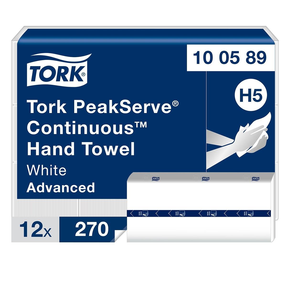 Pappershandduk Tork PeakServe Adv 201x225mm, vit, 12-pack, kontinuerlig handduk