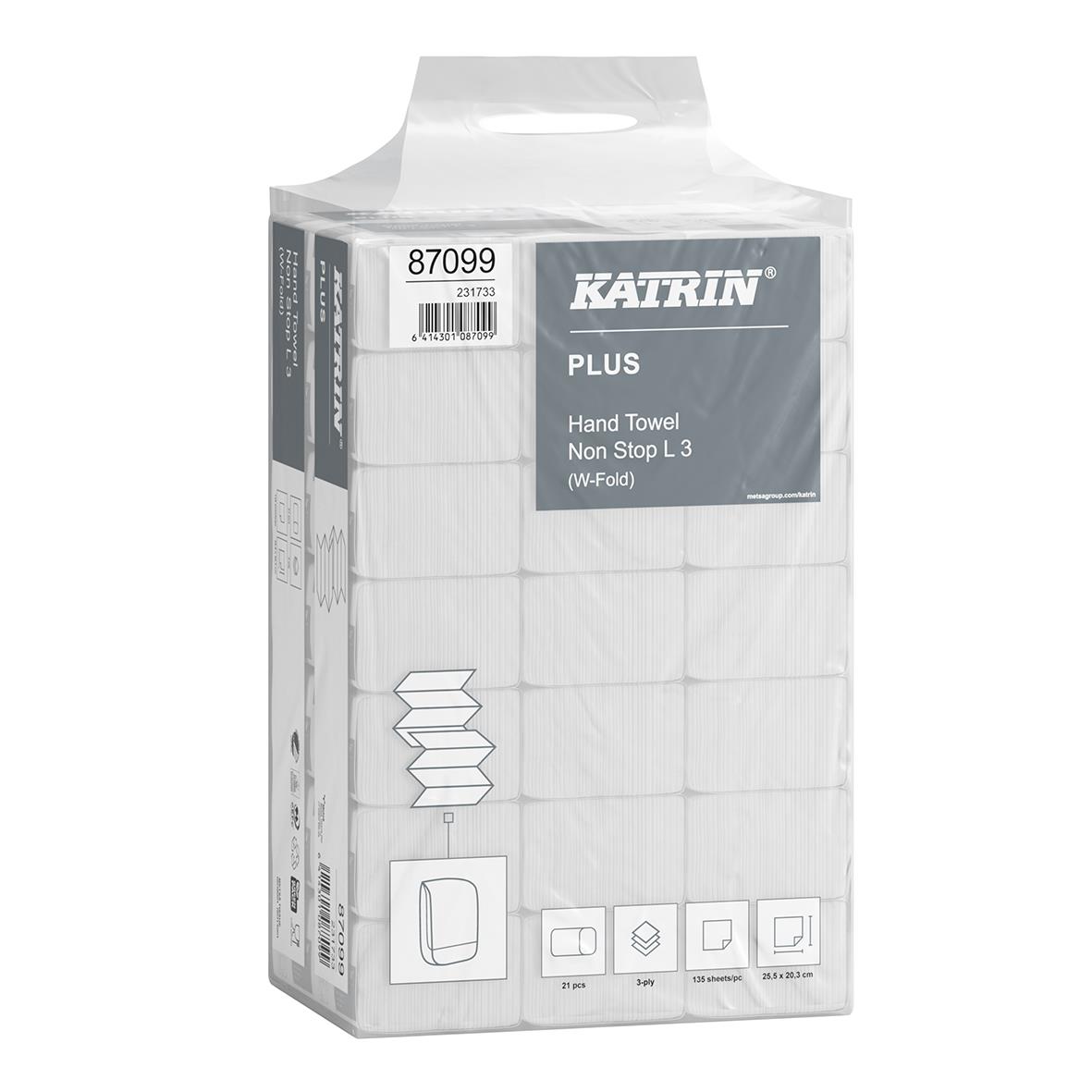 Pappershandduk Katrin W-Fold L Plus 3-lg 203x340mm