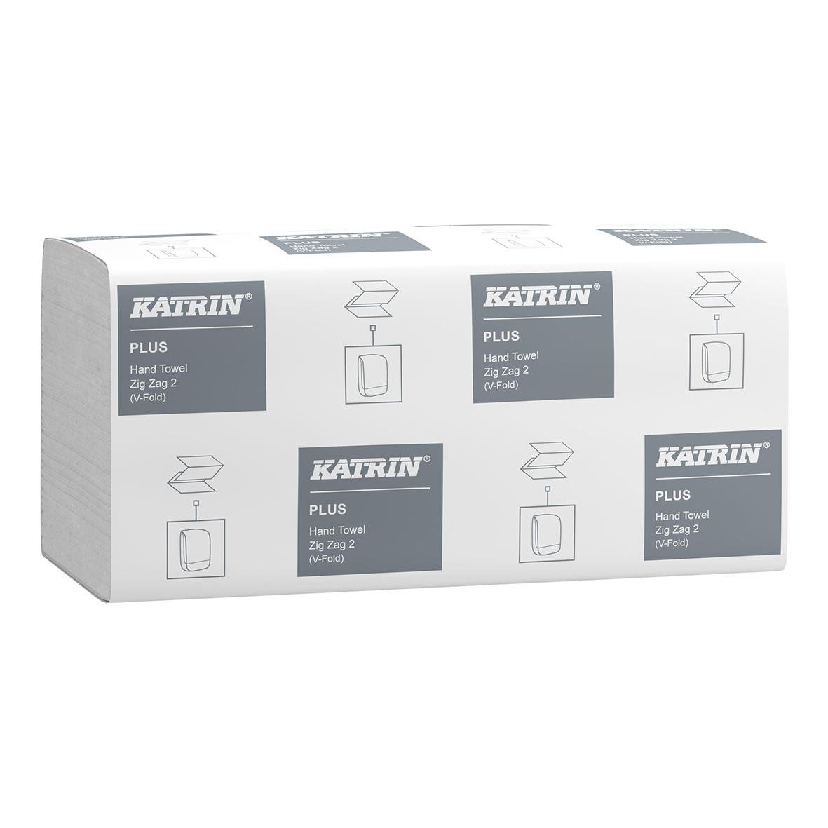 Pappershandduk Katrin V-Fold Plus 2-lg 224x230mm i förpackning