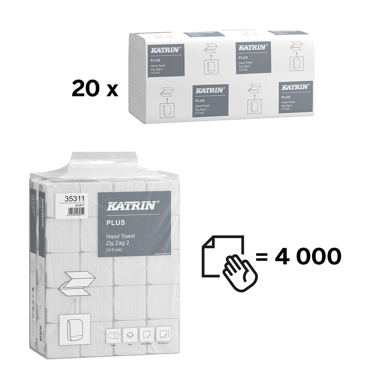 Pappershandduk Katrin V-Fold Plus 2-lg 224x230mm 50010197_3