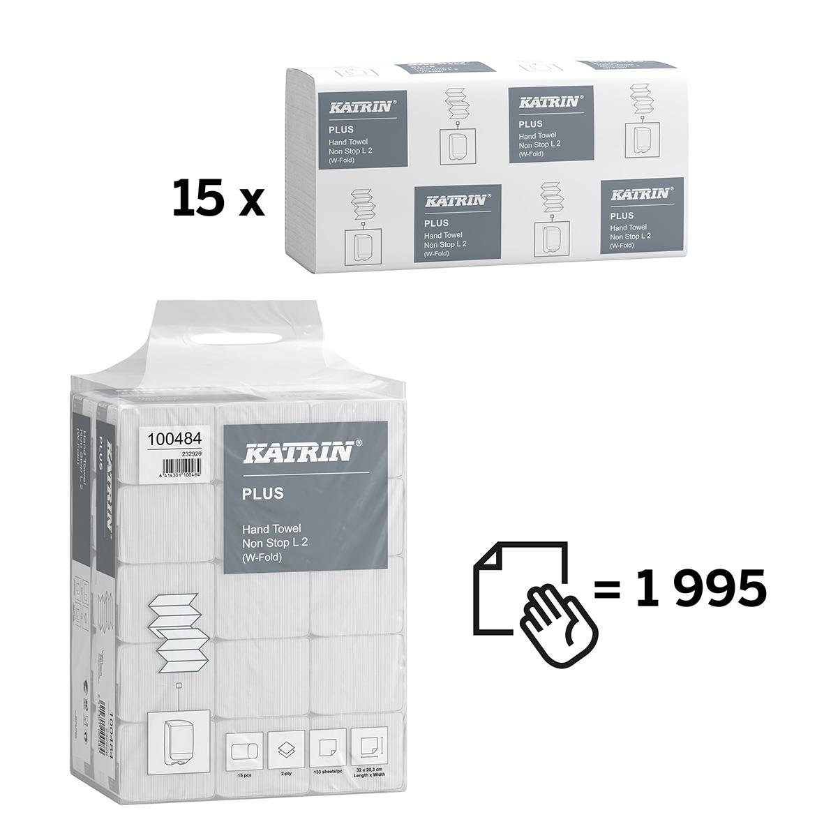 15 paket Katrin Plus handdukar i förpackning