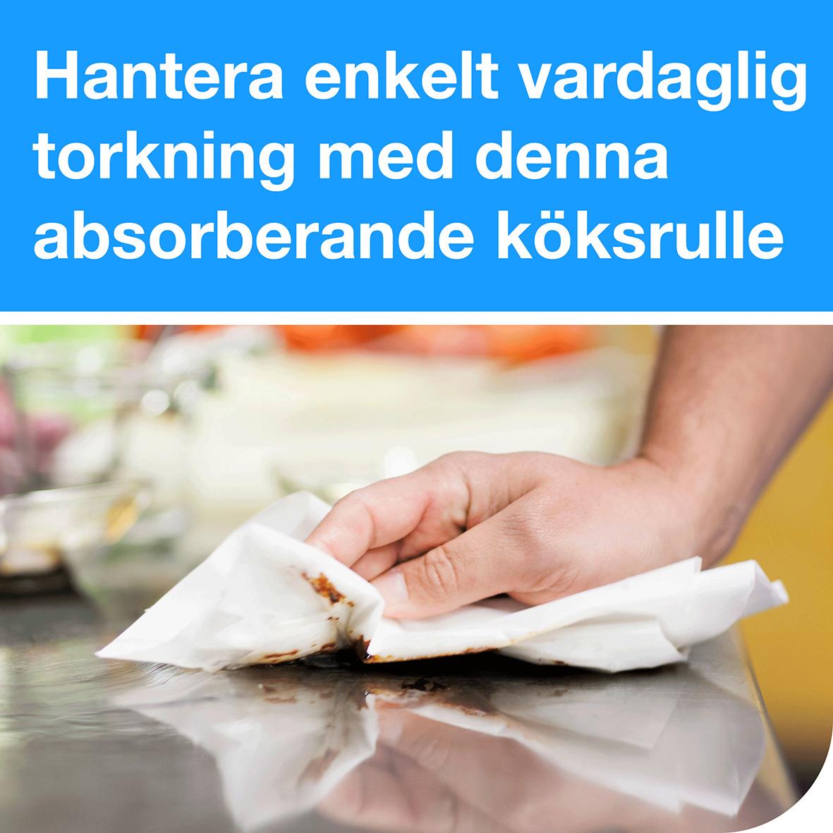 Hushållspapper Tork Universal Basic 2-lg Ofärgad 26m används för enkel vardagstorkning